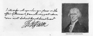 Handschrift und Unterschrift von Thomas Jefferson aus einem Brief an John Paul Jones, geschrieben in Paris, 11. Juli