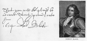 Handschrift und Unterschrift von Robert Blake von Unbekannt
