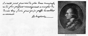 Handschrift und Unterschrift von Robespierre