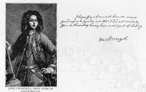 Handschrift und Unterschrift des Herzogs von Marlborough von Unbekannt