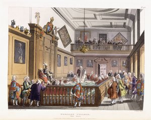 Heralds College: Die Halle, aus "The Microcosm of London", 1808-1810 von Unbekannt