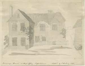 High Offley - Pfarrhaus: Bleistift- und Waschzeichnung, 1790 von Unbekannt