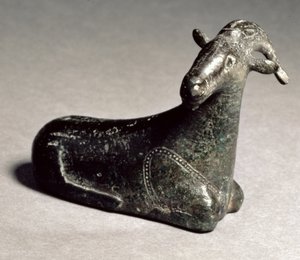 Hohlgegossene Figur einer Ziege, Ostgriechisch, Archaische Zeit, ca. 550 v. Chr. von Unbekannt
