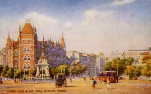 Hornby Road und der Blumenspringbrunnen, Mumbai (Bombay)
