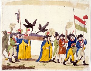 Italienische Illustration, die die Französische Revolution 1795 darstellt von Unbekannter Künstler