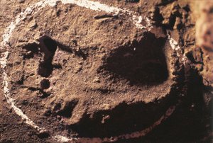 Italien, Ligurien, Grotten von Toirano, Fußspuren eines prähistorischen Jägers von Benjamin Baud