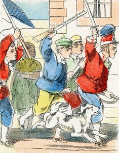 Spiel: Angriff - Alphabet - Kinderunterhaltung - Image Epinal, populäre Serie ca. 1890