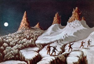 John MacGregors Aufstieg auf den Mont Blanc, Grands Mulets Route, Illustration aus Narrative of ascent to Mont Blanc