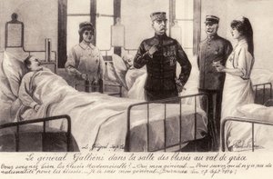 Joseph Gallieni besucht die Verwundeten von Unbekannter Künstler