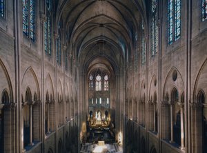 Die Kathedrale Notre Dame de Paris, Paris 4. Bau ab 1160, Restaurierung durch Viollet Le Duc von Unbekannter Künstler