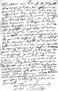 Brief, auf Französisch, von Kaiser Karl V. an seine Schwiegertochter, Königin Maria I. von England, in dem er seinen Wunsch äußert, seinen Sohn König Philipp, ihren Ehemann, zu sehen, um mit ihm über Angelegenheiten zu beraten, und sein Bedauern über die N von Unbekannt