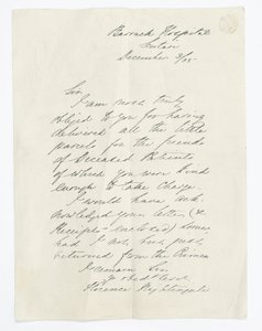 Brief geschrieben von Florence Nightingale, während im Barrack Hospital, Scutari