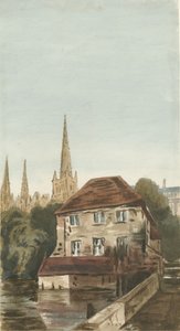 Lichfield - Haus des Registrars in The Close: Aquarell, undatiert [?19. Jahrhundert] von Unbekannt