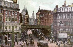 London - Ludgate Hill in der City of London, frühes 20. Jahrhundert (Postkarte) von Unbekannter Künstler