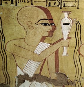 Luxor Theben: Deir el Medineh, Nekropole der Handwerker. Priester bei der Reinigung. Grab der 19. Dynastie