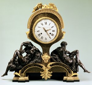 Kaminklocke mit Figuren von Tag und Nacht, von Jean Andre Lepaute (1720-88), Paris