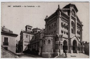 Monaco: Außenansicht der Kathedrale Notre Dame Immaculee - Postkarte Ende 19. Anfang 20. Jahrhundert