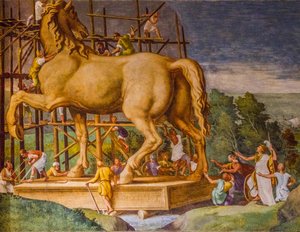 Wandmalerei im Palazzo Ducale, Mantua, Lombardei, Italien