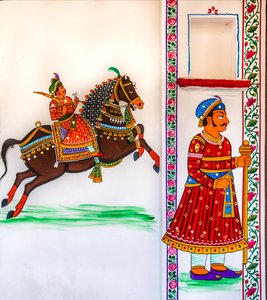 Wandmalerei in der Altstadt, Udaipur, Rajasthan, Indien, Asien (Foto) von Unbekannter Künstler