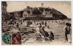 Normandie, Manche (50), Granville: die Felsen des Strandes - Postkarte von 1926