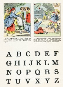 Seite 1 - Kinderspiele: Blindekuh, Drachensteigen - Alphabet - Kinderspiele - Bildsprache von Epinal, populäre Serie, um 1890 von Unbekannt