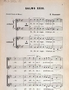 Seite der Partitur von Psalm 23, op 132, D 706 von Franz Schubert von Unbekannter Künstler