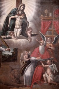 Heiliger Markus schreibt das Evangelium, Tricase, Italien