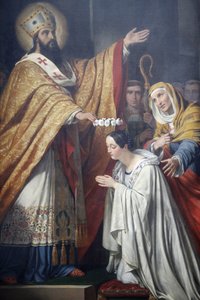 Saint-Medard Kirche Saint Medard krönt ein tugendhaftes Mädchen von Louis Dupre (1837), Paris, Frankreich