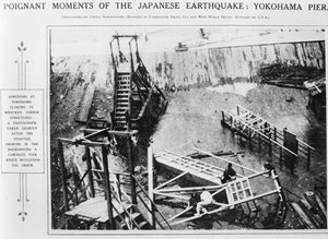 Ergreifende Momente des japanischen Erdbebens, Yokohama Pier
