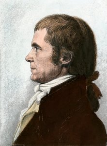 Porträt von John Marshall (1755-1835), amerikanischer Jurist und Staatsmann, Präsident des Obersten Gerichtshofs der Vereinigten Staaten. Lithographie 19. Jahrhundert, basierend auf einem Gemälde von Charles Fevret de Saint Memin (1770-1852) von Unbekannter Künstler
