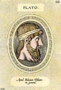 Porträt des griechischen Philosophen Platon (428-348 v. Chr.). Stich von Unbekannter Künstler