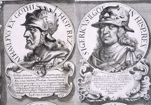 Porträts von Ataulf und Sigerich (Lithografie)