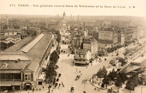 Postkarte/Bahnhof Vincennes/Bahnhof Lyon/Paris/Seine/Île-de-France/Frankreich