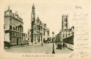 Postkarte Saint Etienne du Mont Tour de Clovis Paris Seine Ile de France Frankreich von William M. Timlin