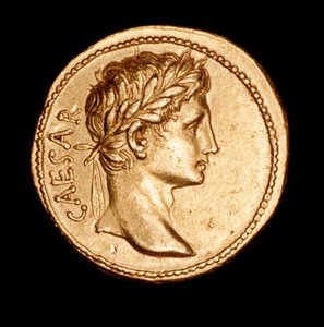 Seltene antike römische Münze, Aureus, Augustus Caesar um 27 v. Chr. (Foto)