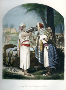 Rebekka gibt dem Diener Isaaks Wasser - Bibel