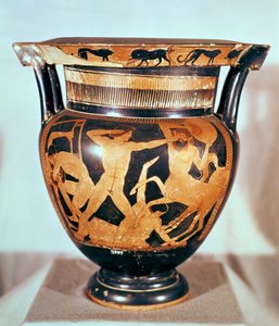 Rotfigurige Vase, die den Kampf zwischen den Kentauren und den Lapithen darstellt von Unbekannt