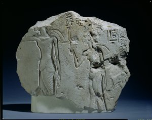 Relief eines nubischen Soldaten mit Bogen, Amarna von Unbekannt