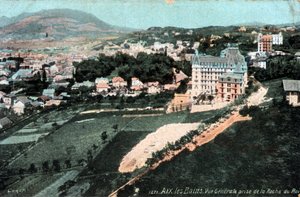 Rhone Alpes, Savoie (73), Aix les Bains: Gesamtansicht von der Roche du Roi - Postkarte Ende 19.-20. Jahrhundert