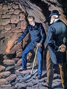 Rocambole in einer Mine, spätes 19. Jahrhundert (Illustration) von Unbekannter Künstler