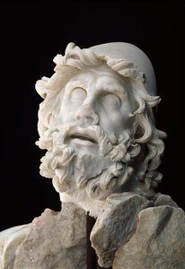Römische Kunst: Gruppe von Polyphemus blind: Kopf des Odysseus - Marmorskulptur, 1. Jahrhundert v. Chr. oder n. Chr. - Sperlonga, Museo Archeologico Nazionale von Unbekannt