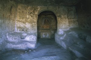 Ruinen einer Kirche, Felsenkirche, Matera, Basilikata, Italien