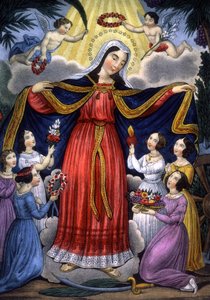 Heilige Katharina und die Catherinettes, Mitte des 19. Jahrhunderts von Unbekannter Künstler