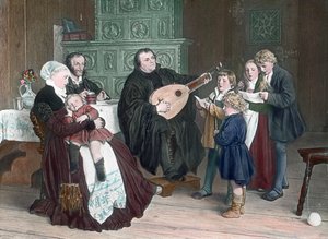 Szene aus dem Leben des protestantischen Reformers Martin Luther