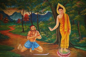 Szene aus dem Leben des Buddha, Vientiane, Laos von Unbekannt