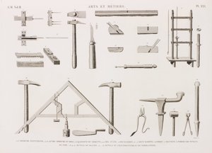 Serie von Illustrationen von Werkzeugen von Unbekannt