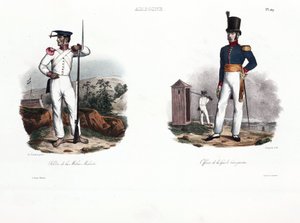 Soldat der malaiischen Miliz und europäischer Offizier, Ambon von Unbekannt