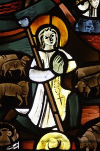 Buntglasfenster, das Jean-Marie Vianney in der Kirche Notre-Dame-de-la-Trinité darstellt, Blois, Frankreich von Unbekannt