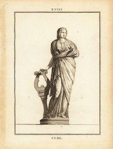 Statue der Clio, griechische Muse der Geschichte und des Leierspiels, mit Leier
