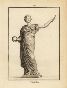 Statue der Urania, Muse der Astronomie mit Globus und Stab